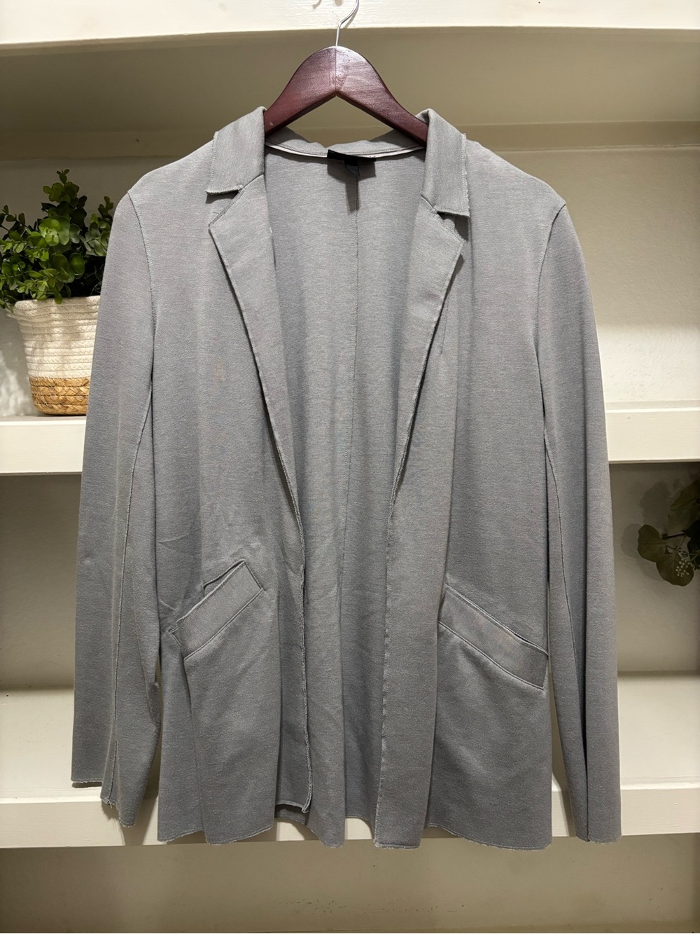 Topshop Light Gray Open-Front Shirt Jacket